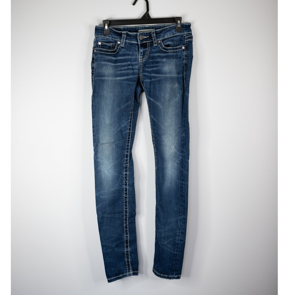 BKE Sabrina Jeans Women 24R Blue Excellent Skinny Stretch Contrast Stitch